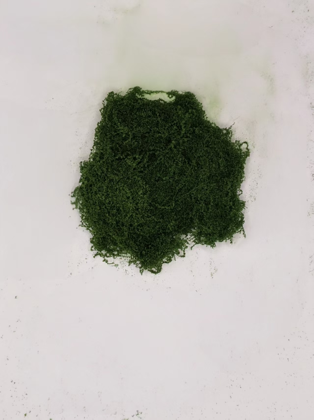 Dark Green Moss material spread out to show its color and texture